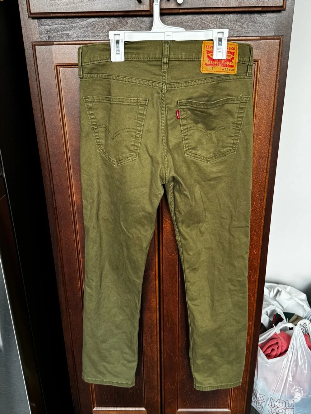Levi’s 511 Olive Green Slim Fit Stretch Twill Pants Size 31